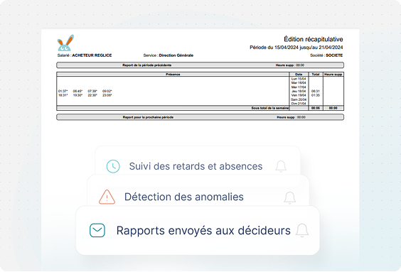 Image d'un rapport de pointage RégliCe®