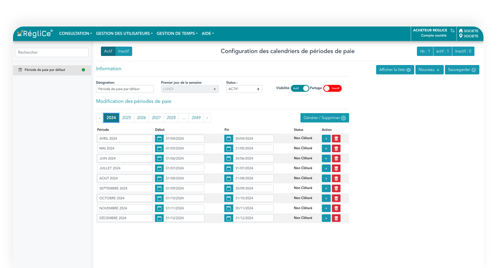 Screenshot de la version web de RégliCe